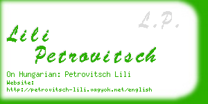 lili petrovitsch business card